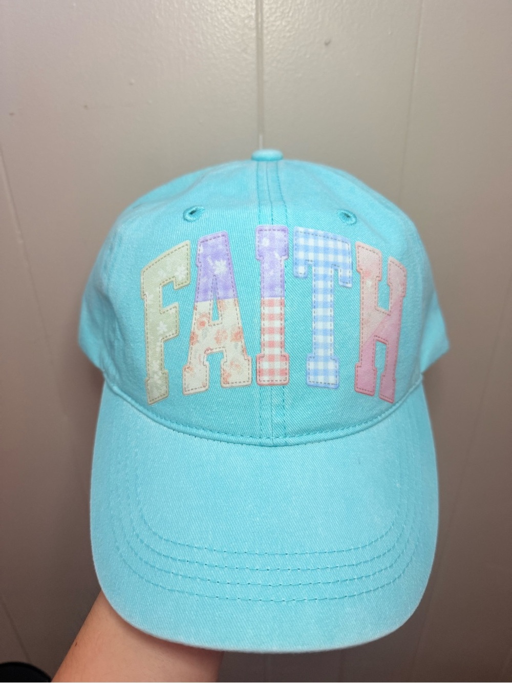 Source Unknown Teal 'FAITH' Patch Baseball Cap